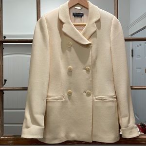 Giorgio Armani double-breasted cream blazer suit jacket